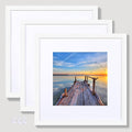 12x12 White Picture Frame set of 3, Made of Real Glass and Wooden Square Photo frame - Displays Picture 8x8 With Mat or 12 x 12 Without Mat, Desktop & Wall Collage Photo Frame