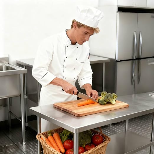 COOLCHEF Stainless Steel Work Table 18 x 72 Inch, NSF Commercial Prep Table with Undershelf, Heavy Duty Food Prep Workstation