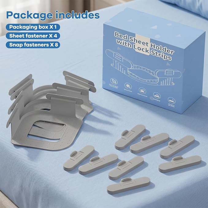 Bed Sheet Holders for Corners, New Upgrade Fitted Sheet Holder Keep Sheets Firm - Image 8