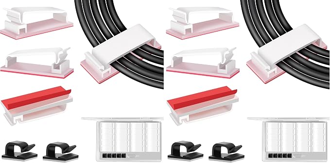 Under Desk Cable Management Clips, Wire Organizer Clips by TidyHelper