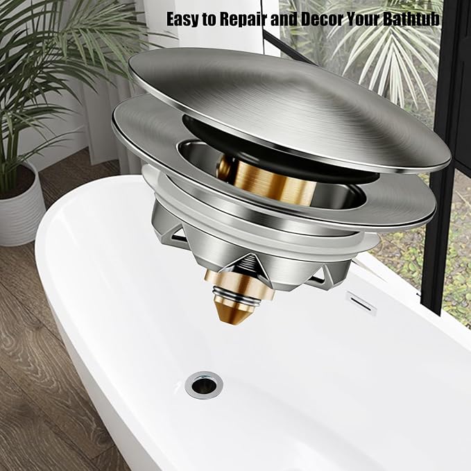 Anlige Bathtub Drain Stopper, Pop Up Tub Stopper and Cover, Bottom - Image 6