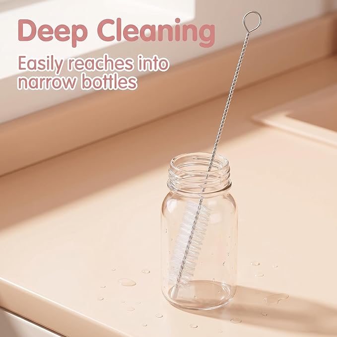 4 Pack Straw Cleaner Brush, Reusable Metal Handles Straw Cleaner Brush Extra - Image 5