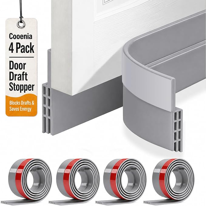 4 Pack Door Draft Stopper, Door Sweep by DoorDraftStopper