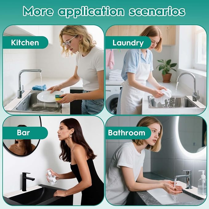 24 Inch Stone Faucet Mat for Kitchen Sink, Kitchen Water Splash Guard, - Image 7