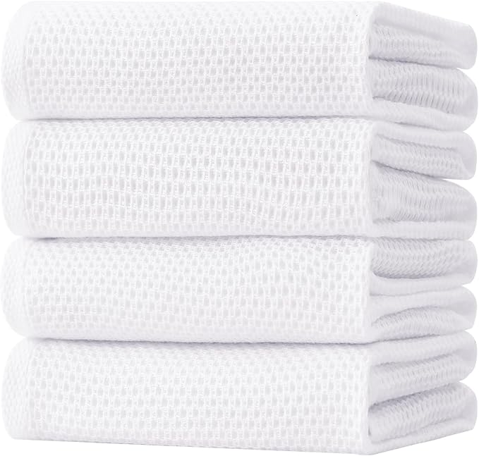 Homaxy 100% Cotton Oversized Waffle Weave Kitchen Towels 4-Pack, Ultra Soft by Homaxy