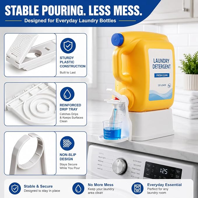 Laundry Detergent Dispenser Cup Holder, No Drip Laundry Detergent Holder - Image 8