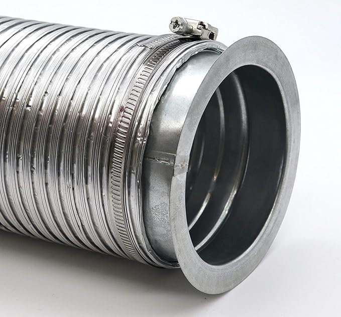 Repa Market 5'' Inch Metal Duct Connector Flange - Air Tight Vent Duct Collar - for Connecting Exhaust, Intake Flex and Straight Ducting - Heating, Cooling Universal HVAC Adapter - Home, Commercial