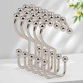 Resze 12 Pcs Shower Curtain Hooks, Metal Double Shower Curtain Rings by Resze