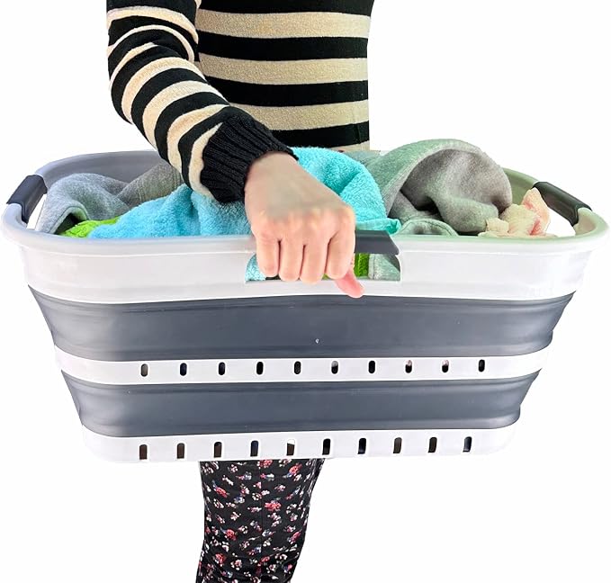 SAMMART 21L Super Mini Collapsible 3 Handled Plastic Basket - Image 9
