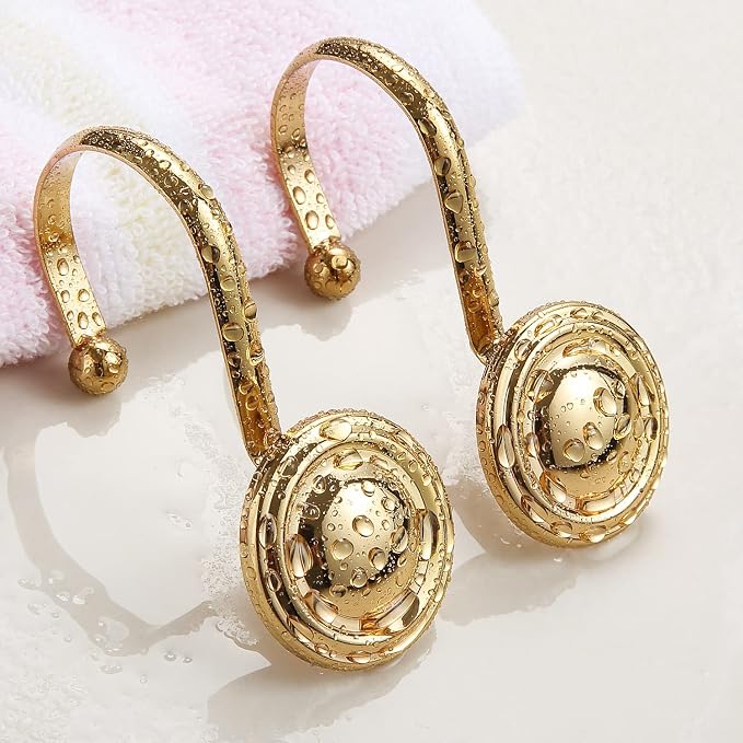 CHICTIE Gold Shower Curtain Hooks Rings, Decorative Shower Hook - Image 6