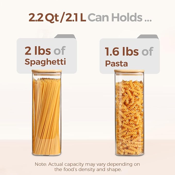 ComSaf Pasta Containers Storage 2.2 Qt, Spaghetti Jar - Image 3