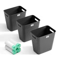 JOYMOOP Slim Trash Can 3-Pack, 2.2 Gallon Plastic Wastebasket by JOYMOOP