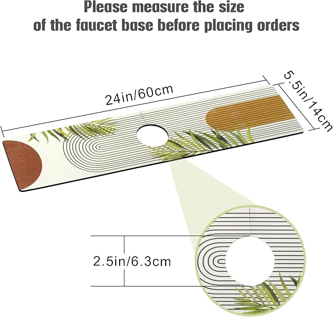 Sink Faucet Absorbing Mat, 2 Pack Drying Mat Around Faucet Sink Splash Guard - Image 2