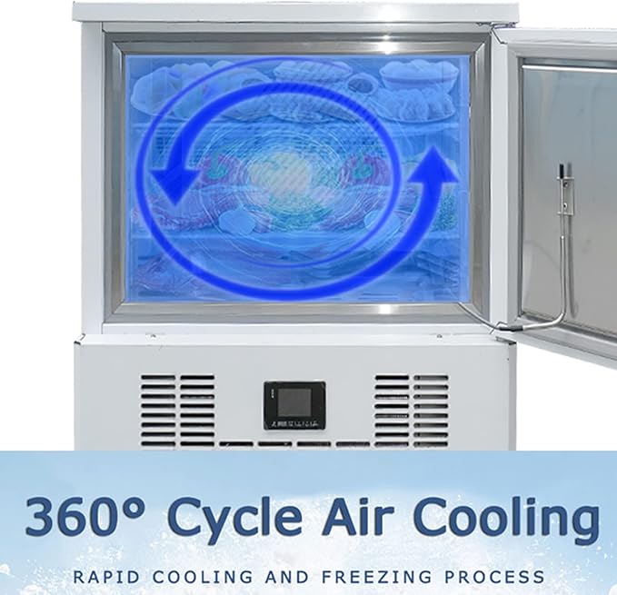 Kolice Commercial 5 Trays Blast Chiller, Chest Freezer, Batch Freezer for Restaurant, Hotel, School, Bakery, Canteen to Freeze Dough,Pastry, Hard Ice Cream, Chicken, Fish & Dessert, 40F"
