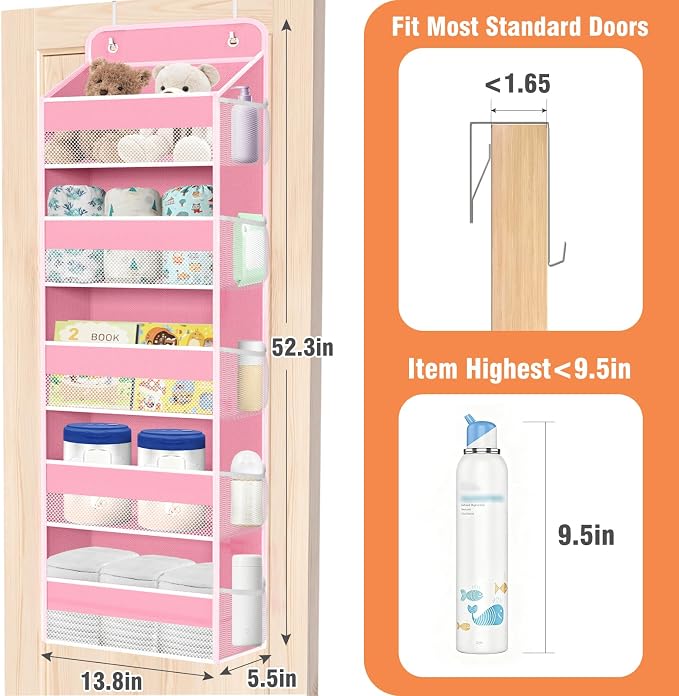 Over The Door Organizer Storage Large Capacity Hanging Bedroom Storage | 5 - Image 2