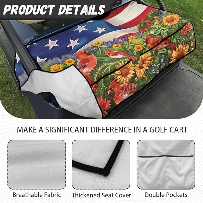 Golf Cart Seat Cushion Cover Featuring Universal Fit and Comfortable Fabric for Daily Outdoor Cart Use