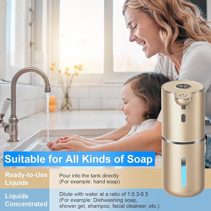 OHIFAST Automatic Liquid Soap Dispenser Touchless, USB Rechargeable Smart Hand - Image 6
