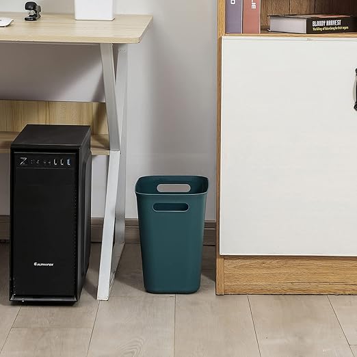UUJOLY Plastic Small Bathroom Trash Can, 3.5 Gallon, Bluish Green, 3 Pack | - Image 5