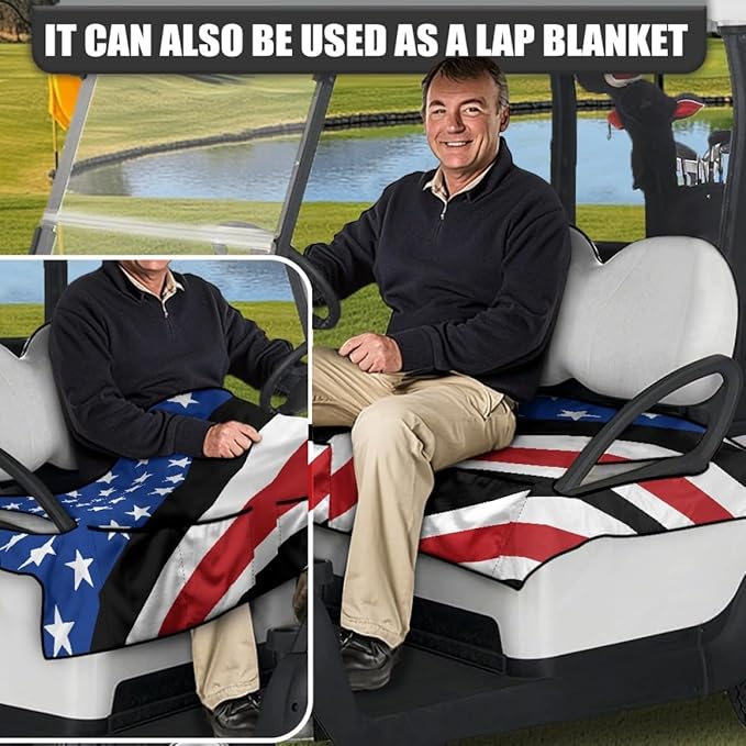Golf Cart Seat Cover Cushion with Comfortable Microfiber Fabric and Waterproof Protection for Golf Courses and Communities