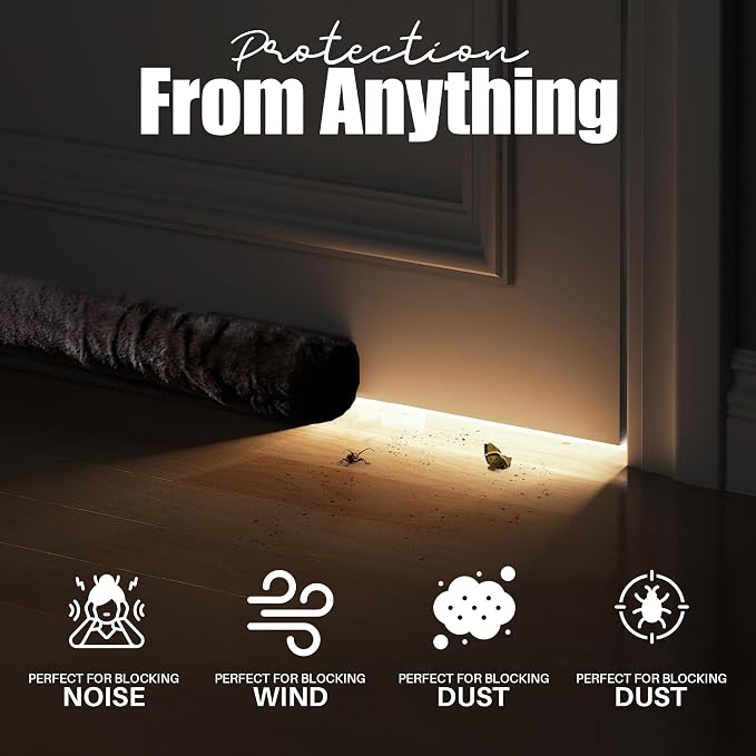 Evelots Magnetic Door Draft Stopper, 36-Inch Cold Air, Dust & Noise Blocker | - Image 5