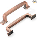 khtumeware 10 Pack 3-3/4 Inch Kitchen Cabinet Handles Brushed Antique Copper Cabinet Pulls Drawer Pulls Kitchen Cabinet Hardware Kitchen Handles for Cabinets Cupboard Handles Drawer Handles