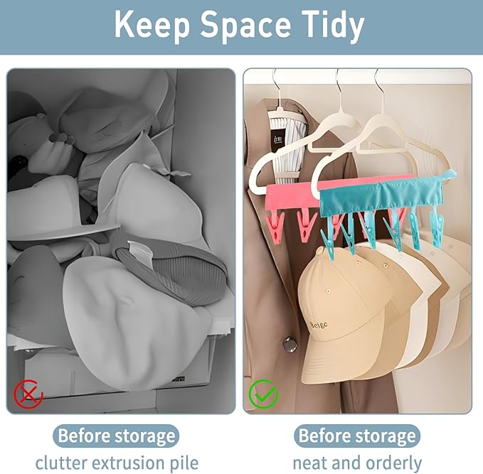TamBee Portable Hanger Clips Travel Clothesline Travel Hangers Towel Drying - Image 5