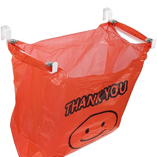Large Trash Bag Holder for Kitchen Cabinets Doors, Under Sink Plastic Bag Hooks by ZHMY