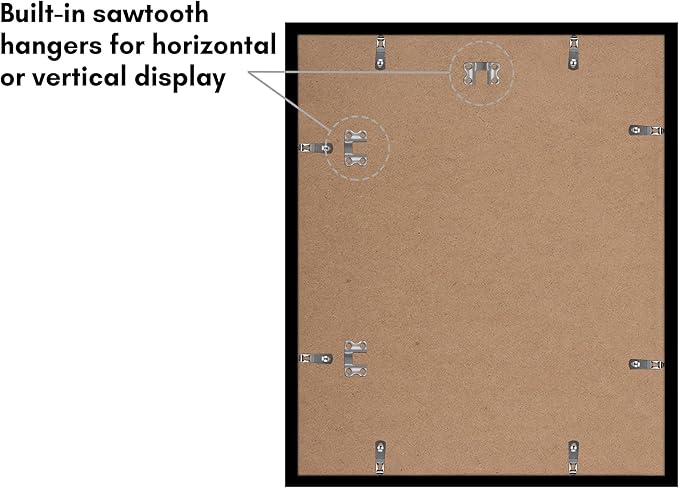 Americanflat 15x18 Picture Frame with Polished Plexiglass - Set of 5 - Use as 12x15 Frame with Mat or Display 15x18 Photo Without Mat - Galleria Collection - Picture Frames for Wall Display - Black