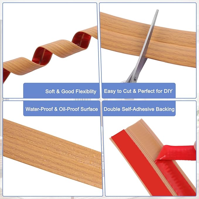 Wall Corner Protector Moulding Trim Peel and Stick Wall Corner Guards Trim Flexible Self Adhesive Edge Protector Moulding, 0.8 in x40 Ft, Light Brown Wood