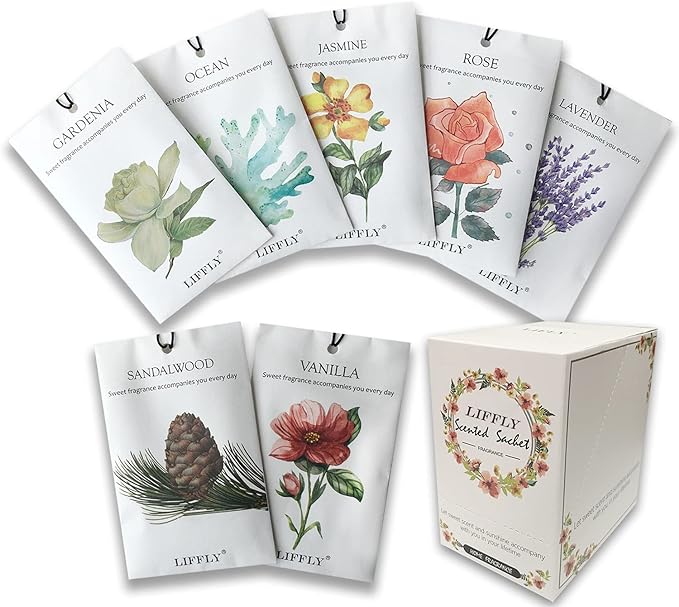 14 Packs Scented Sachets Bags for Drawers and Closets Home Fragrance Gift by LIFFLY