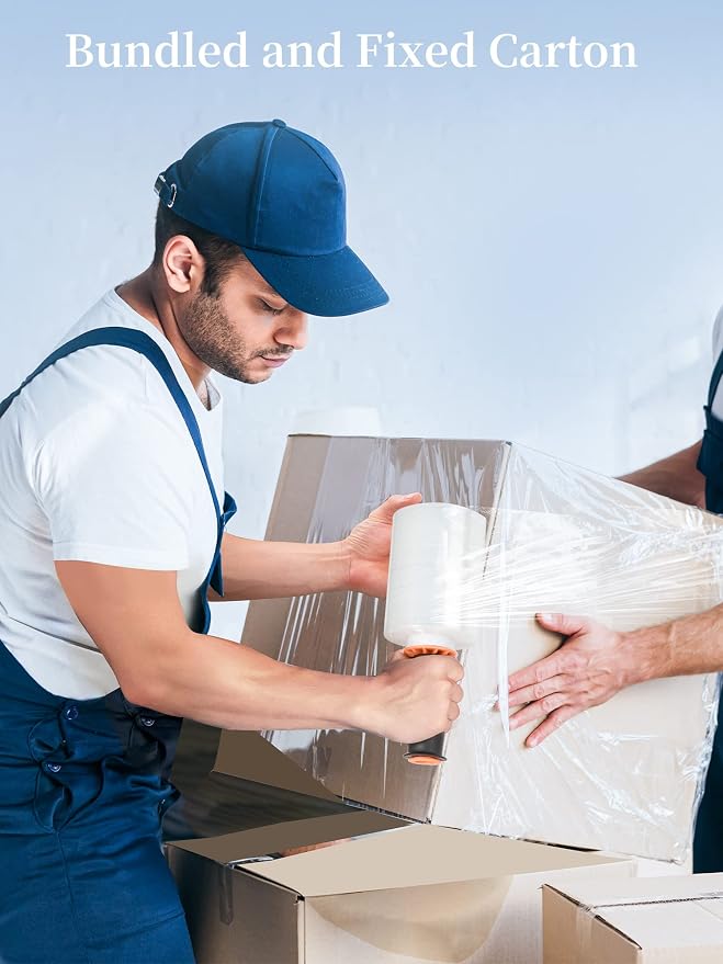 JARLINK 5" x 1000' Stretch Wrap, Shrink Pallet Film W/Handles, 8 Pack - Image 6