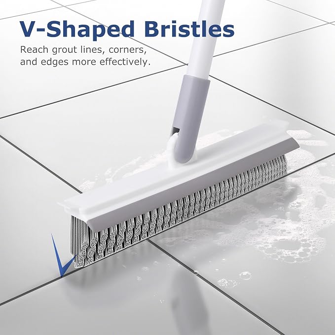 IVYROLL Grout Brush with Long Handle, Floor Cleaning Scrubber | with Stiff - Image 4