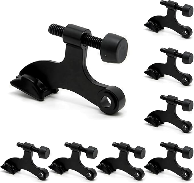 8 Pack Hinge Pin Black Door Stopper, Adjustable Heavy Duty Hinge Pin Door Stop - Image 8