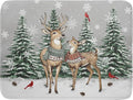 Winter Deer Dish Drying Mat Pine Tree Absorbent Dish Dry Pad Seasonal by Giwawa