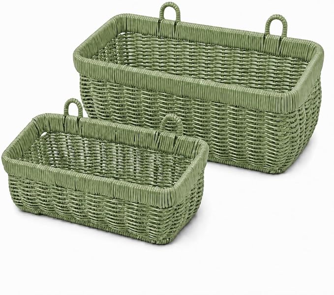 AceList Wall Hanging Basket, Boho Style Hand-Woven Hanging Storage Baskets by AceList
