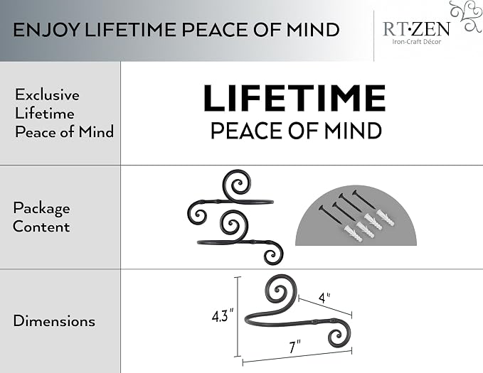 RTZEN Metal Curtain Tiebacks, Drapery Holders - Image 3