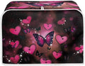 UNICEU Valentine's Day Toaster Dust Cover Protector Compatible with 2 Slice Butterfly Heart Print Heat-Resistant Dust Protection Anti-scratch Home Kitchen Decor