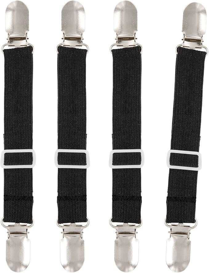 BetyBedy 4Pcs Adjustable Bed Sheet Fasteners Suspenders, Elastic Sheet Band - Image 4