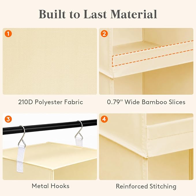 Lifewit RV Storage and Organization, Hanging Closet Shelves | 3 Shelf Front - Image 7