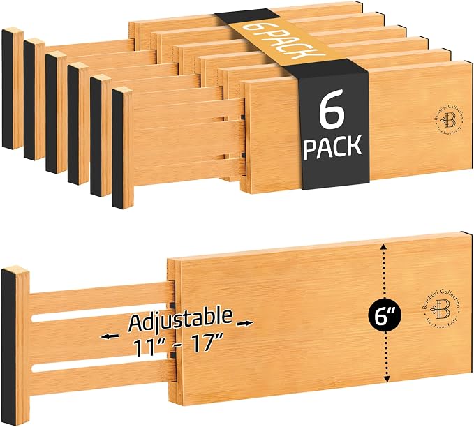 6-Pack Drawer Dividers 6-Inch High Dresser Drawer Organizer 11.5 to 17 Inch | - Image 9