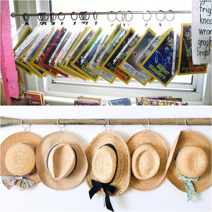 42 Pack Curtain Rings with Clips 1.5" Interior Diameter, Metal Drapery Clips - Image 5