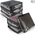 Clear Zippered Plastic Clothes Storage Bags, 6 Pack, Size: 15.7 x 13.8 x 3.9 by Heonay