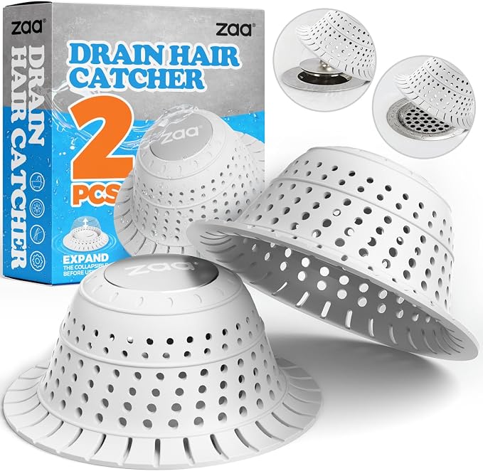 Bathtub Drain Strainer Silicone Bathroom Stopper Fixture Accessories | 2-Pack by zaa