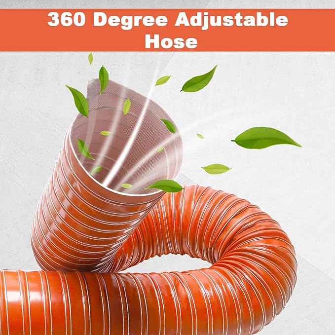NOWBALL 2.5in Automotive Air Duct Hose, Length 3 Meter-10ft, 2.5" Silicone Flexible Cooling Ducting, 63mm High Heat Brake Exhaust Hose for Car, Garage, Dryer Air System