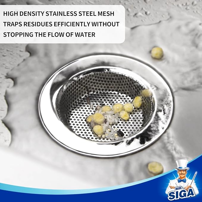 MR.SIGA Kitchen Sink Strainer, Stainless Steel Sink Drain Strainer, 3 Pack - Image 4