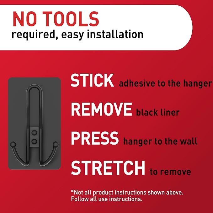 Command X-Large Black Triple Hooks, 1 Hook, 3 Strips | Heavy Duty, Damage-Free - Image 4