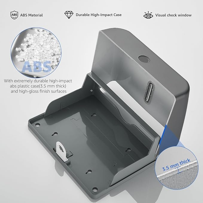 modunful Wall-Mounted Paper Towel Dispenser: Built-in Sample Towel – ABS Wall - Image 5