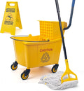 Kefanta 35 Qt Side Press Wringer Commercial Mop Bucket on Wheels Set by KeFanta