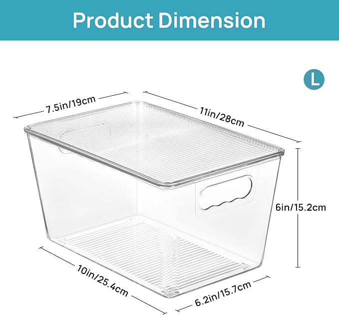Vtopmart 16 Pack Clear Stackable Storage Bins - Image 2