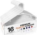 HOUSE DAY White Plastic Hangers 16 Pack, Slim Space-Saving Clothes Hangers | by HOUSEDAY